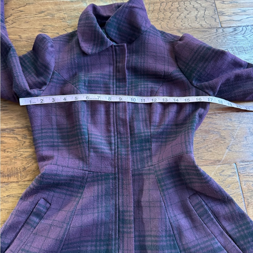 Hot Topic Plaid Wool Blend Coat - Picture 7 of 8